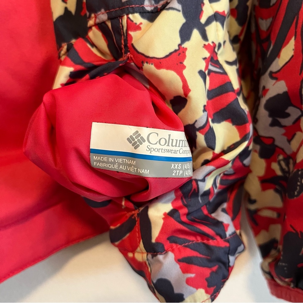 LAST CHANCE Columbia Girl’s Reversible Hooded Pink Floral Jacket Size XXS | 4/5 - Picture 5 of 10